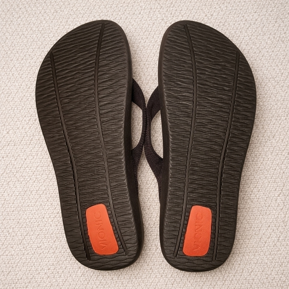 Vionic 44 Wave Orthotic Flip Flops Brown Unisex Sandals Women’s 9 Men’s 8 - Picture 4 of 6